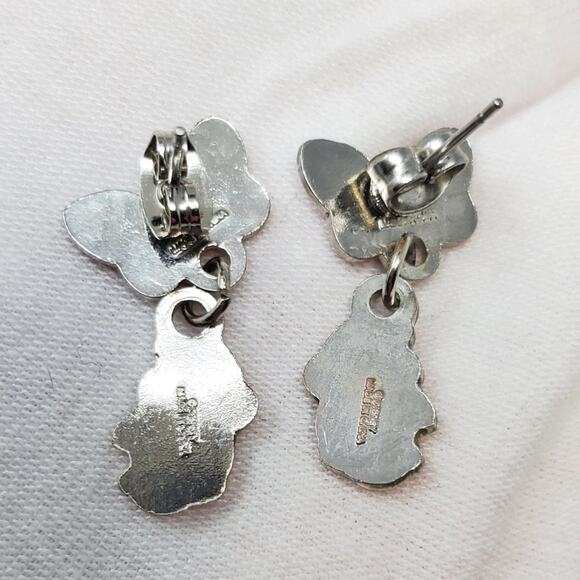 Vintage Disney Minnie Mouse Enamel Bow Dangle earrings - Picture 6 of 8